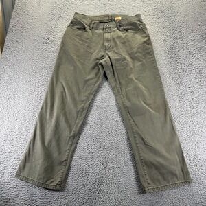 Timberland Jeans Mens 34x30 Green Denim Cotton Straight Workwear Utility Outdoor